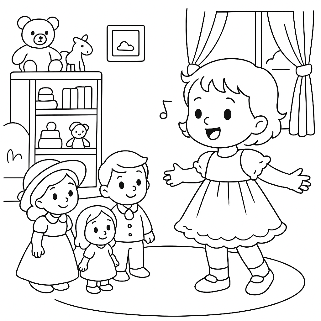 Раскраска по сказке "Пляши, куколка, пляши!"