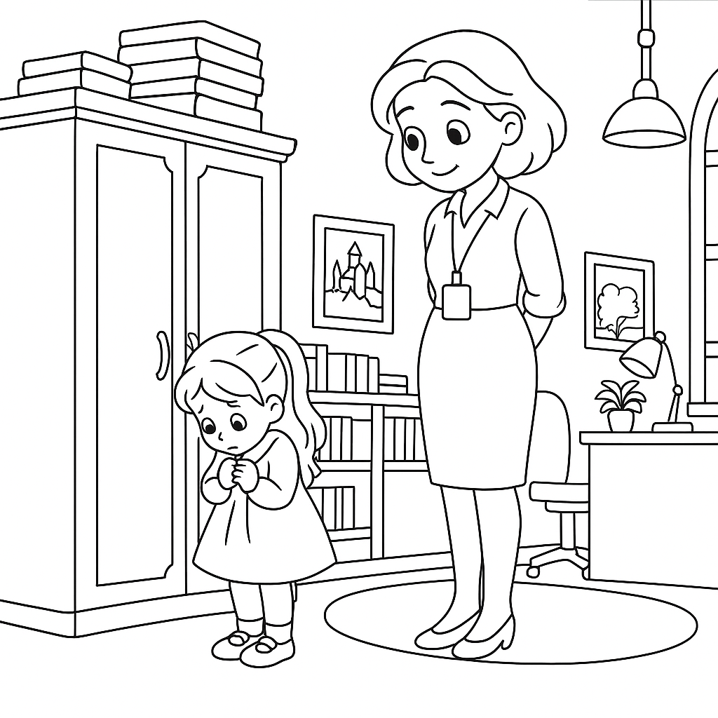 Раскраска по сказке "У одной маленькой девочки"