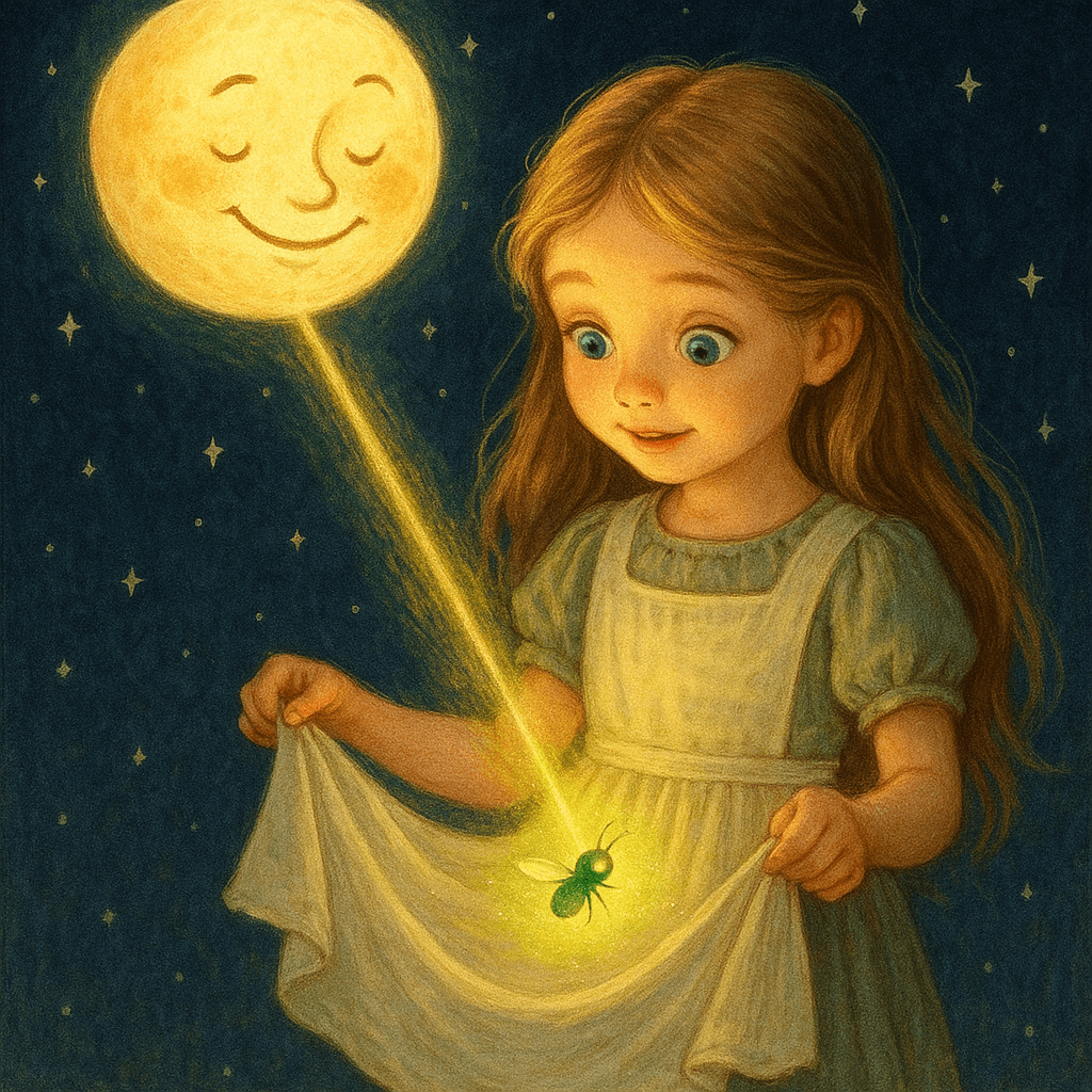 Девочка ловит светлячка от Луны