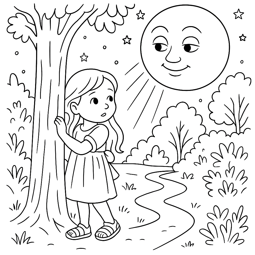 Раскраска по сказке "В прятки"