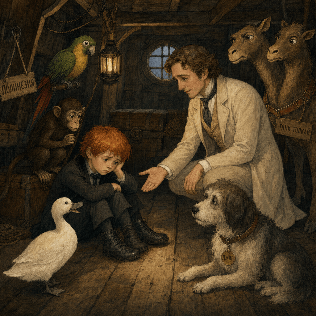 Доктор Дулитл находит мальчика на пиратском корабле