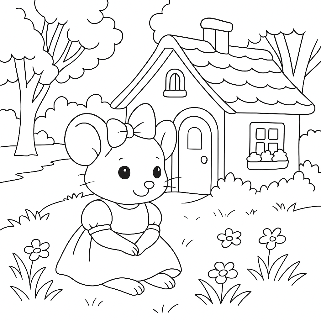 Раскраска по сказке "Тщеславная мышь"