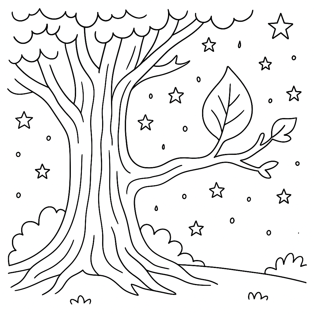 Раскраска по сказке "Сказка о звёздном листочке"