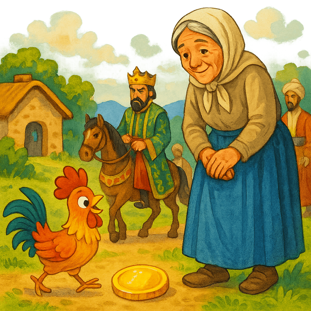 Маленький петушок и золотая монетка