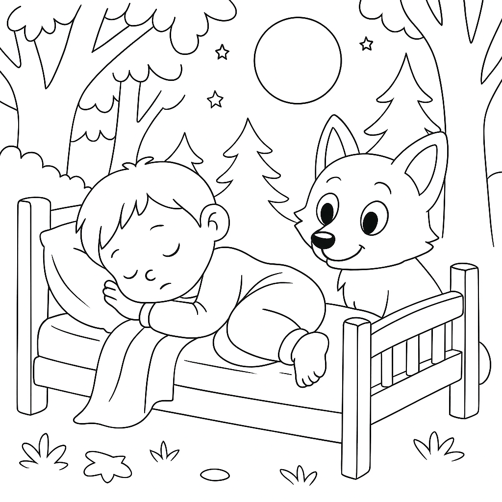 Раскраска по сказке "Волчок"