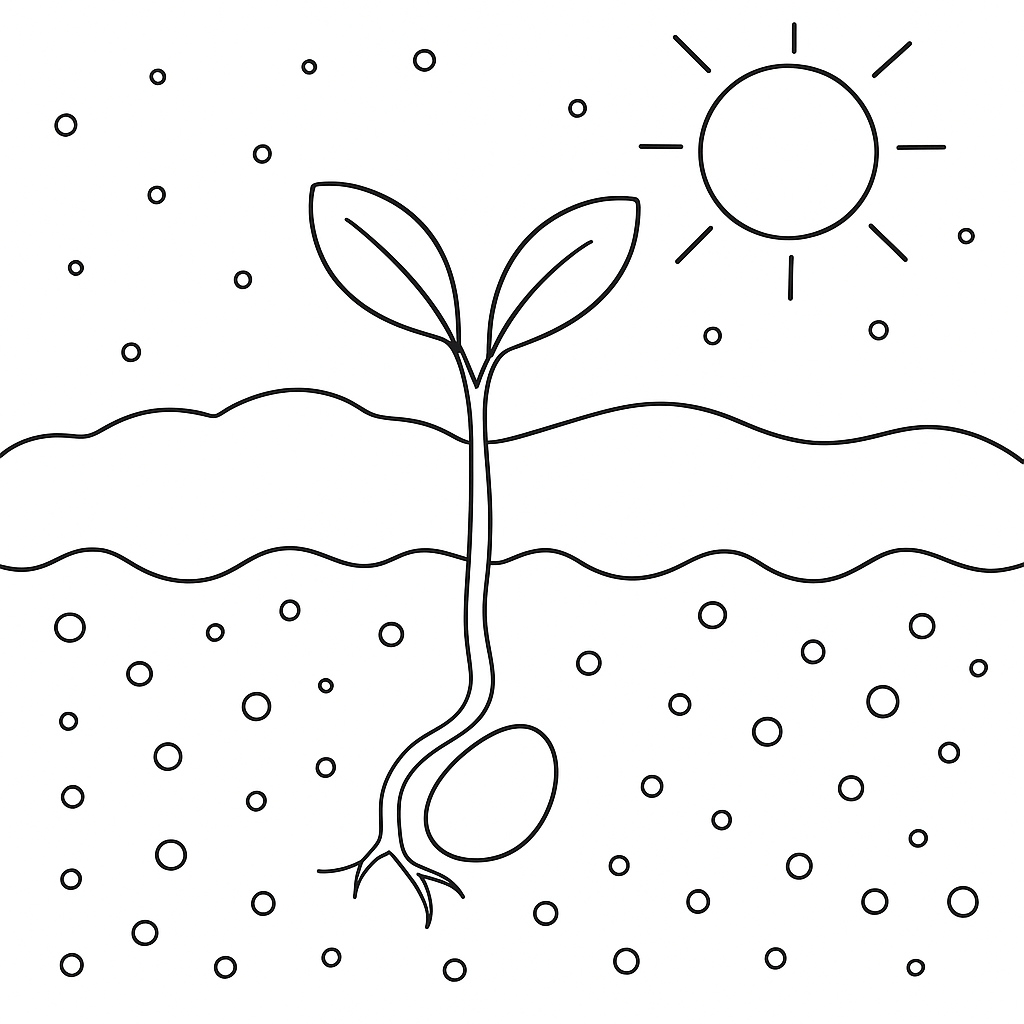 Раскраска по сказке "История одной яблоньки"