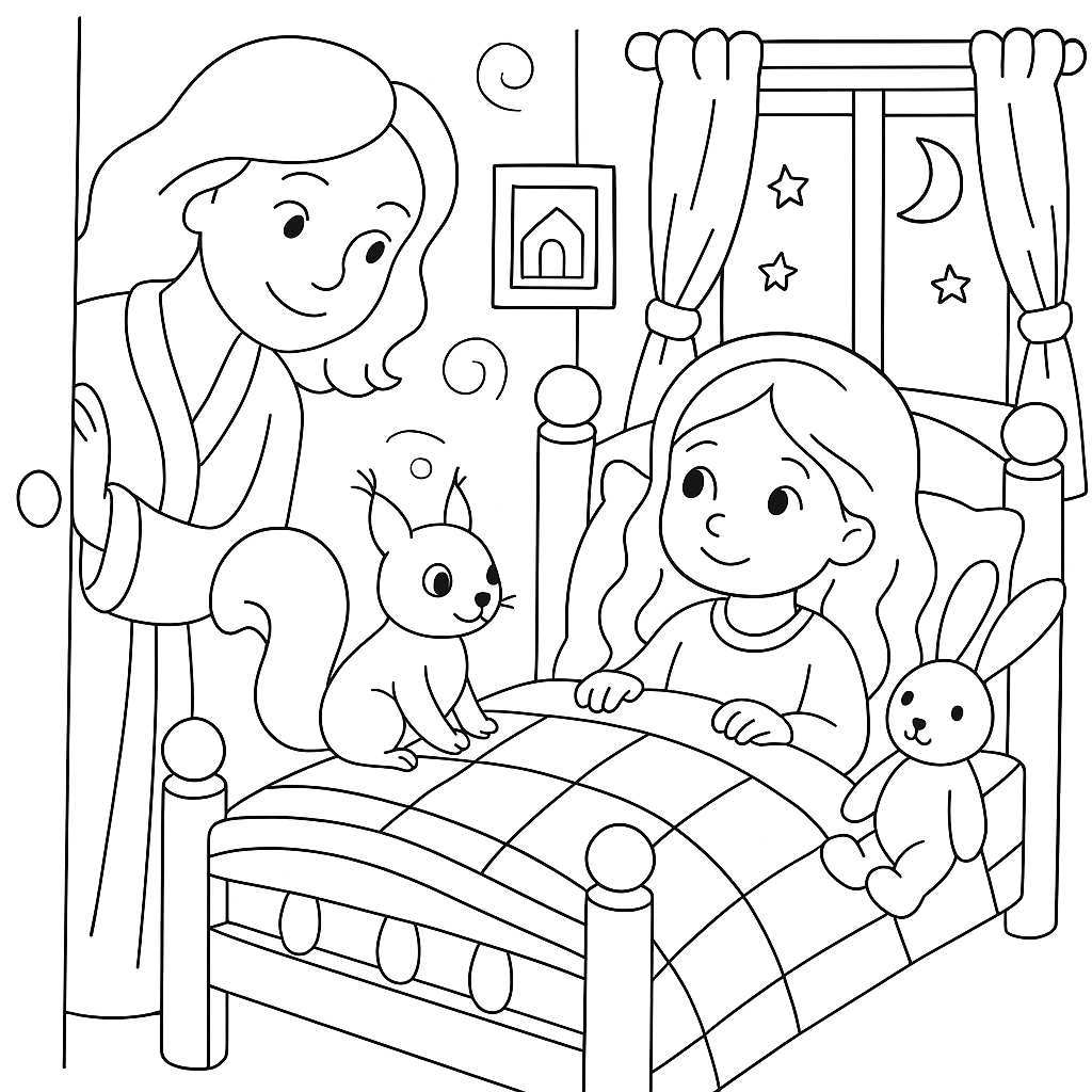 Раскраска по сказке "Белочка и зайка"