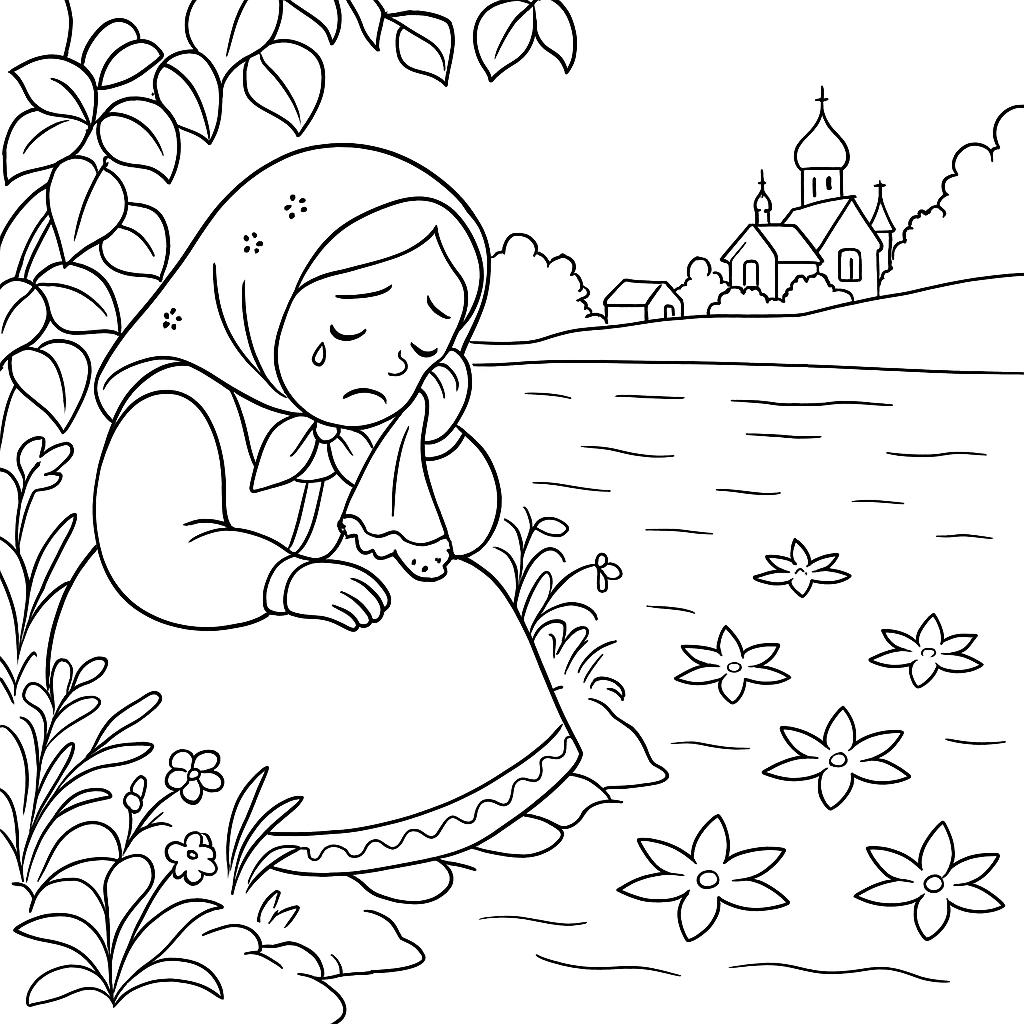 Раскраска по сказке "Крупеничка"