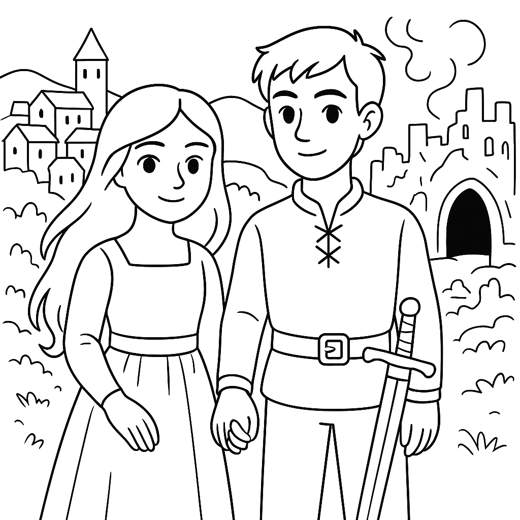 Раскраски: Маттео и мариучча