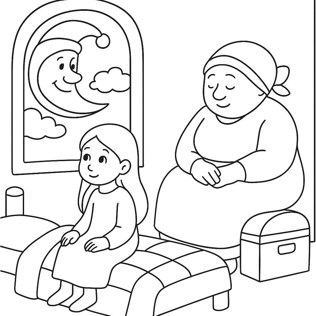 Раскраска по сказке "Маша и мышки"