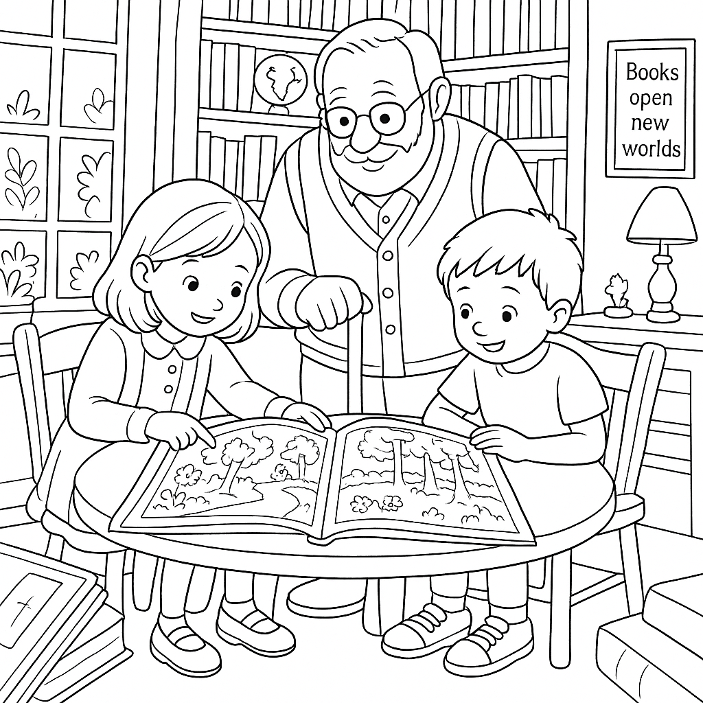 Раскраска по сказке "Волшебная книжка для шёпота"