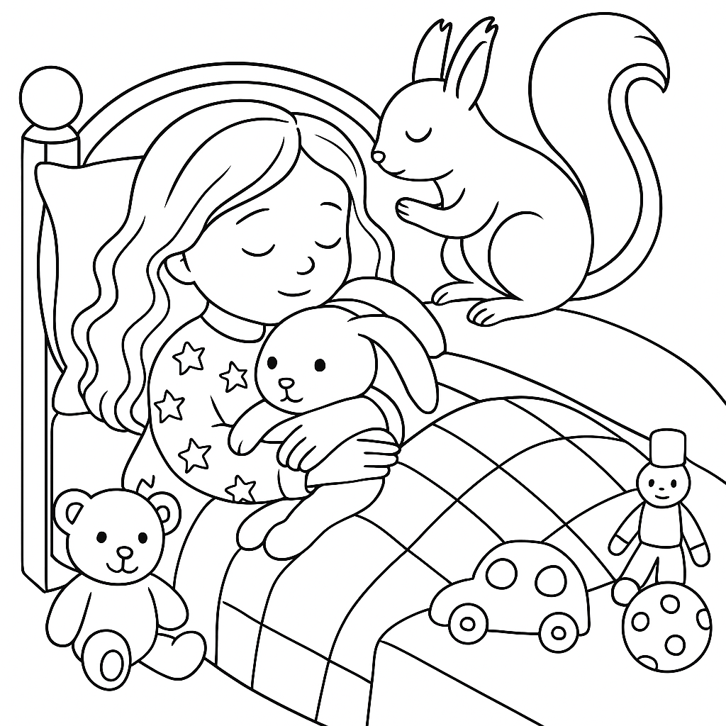 Раскраска по сказке "Белочка и зайка"