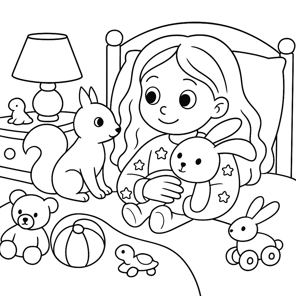 Раскраска по сказке "Белочка и зайка"