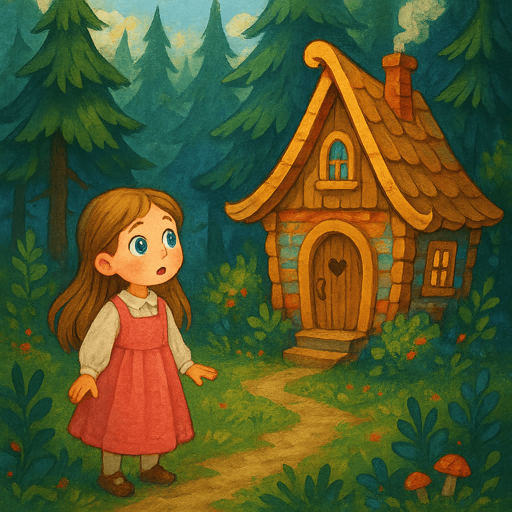 Машенька в лесу находит избушку