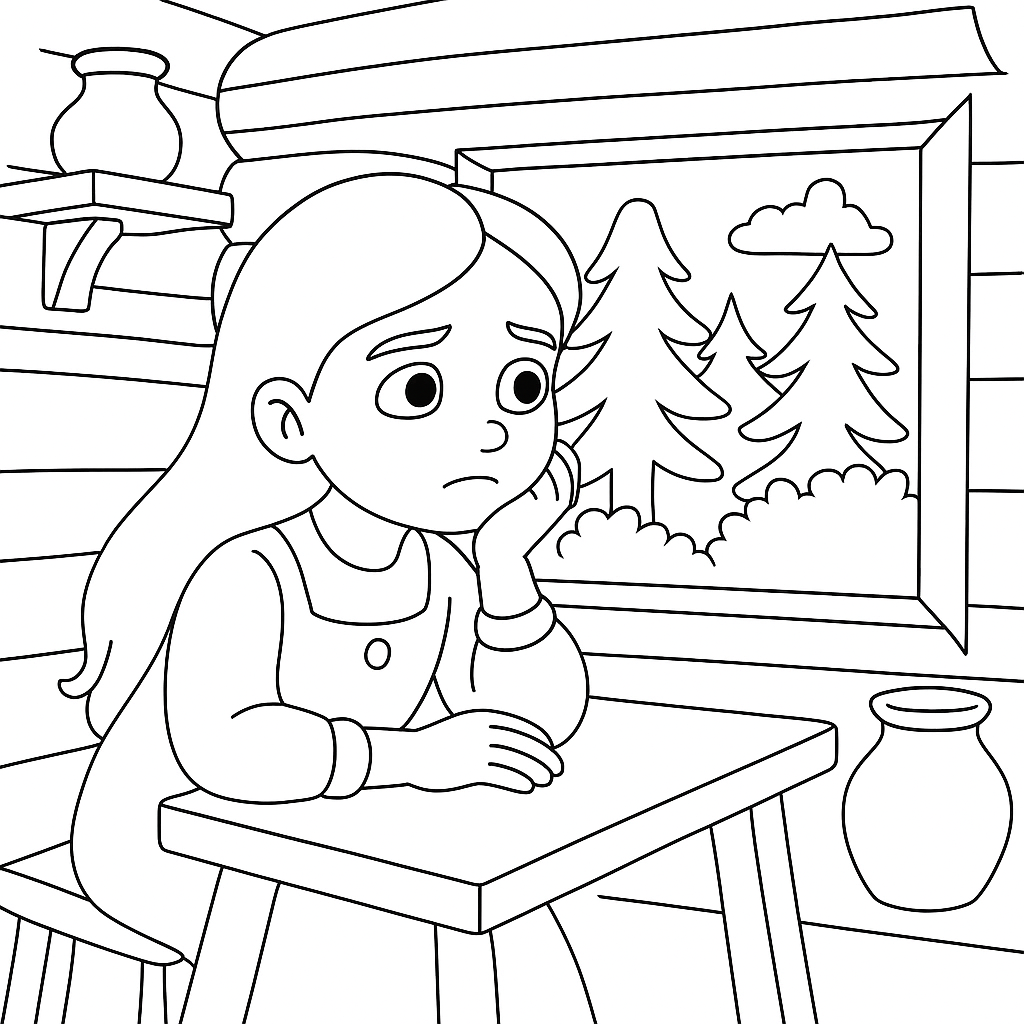 Раскраска по сказке "Маша и медведь"