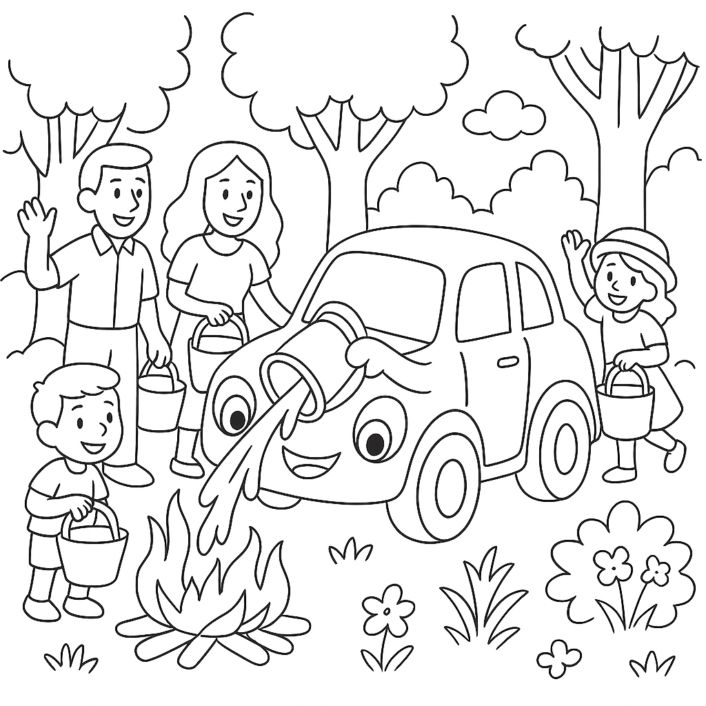 Раскраска по сказке "Поступай как машинка"