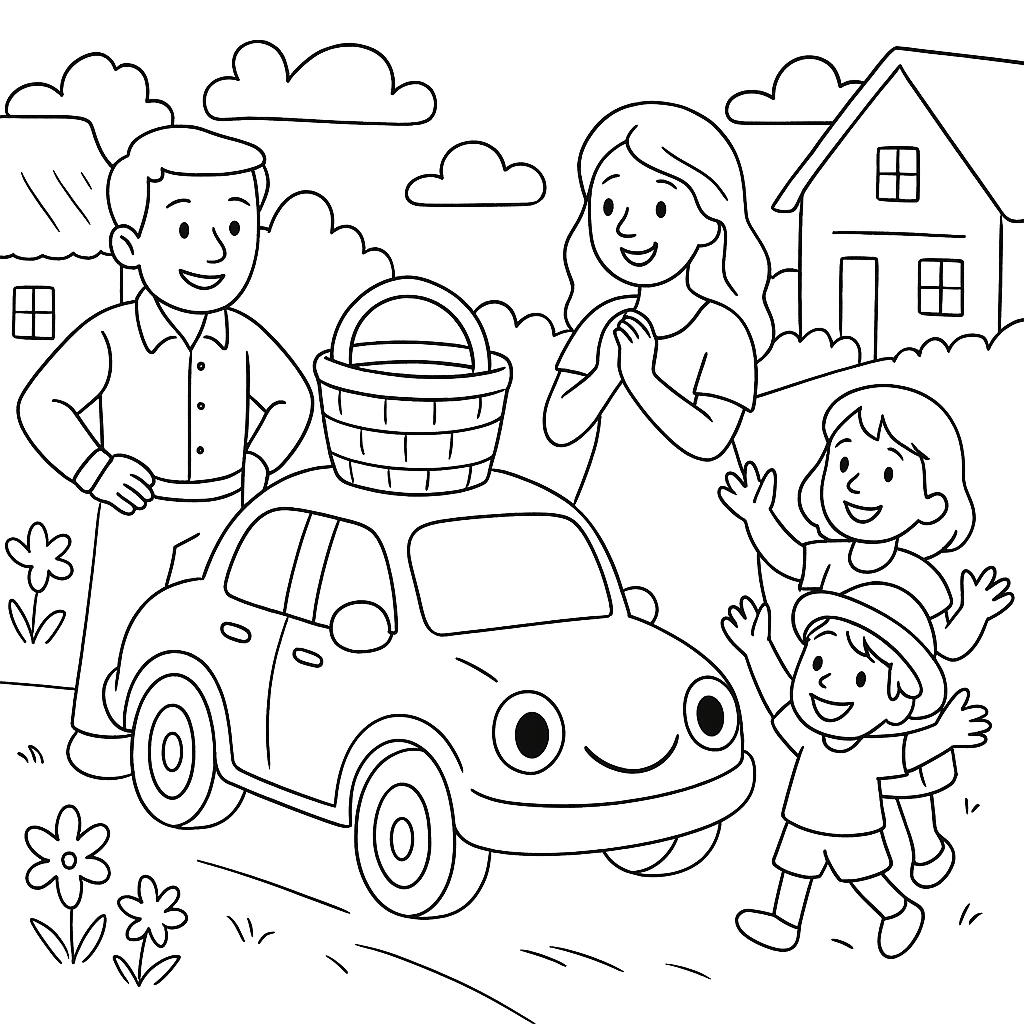 Раскраска по сказке "Поступай как машинка"