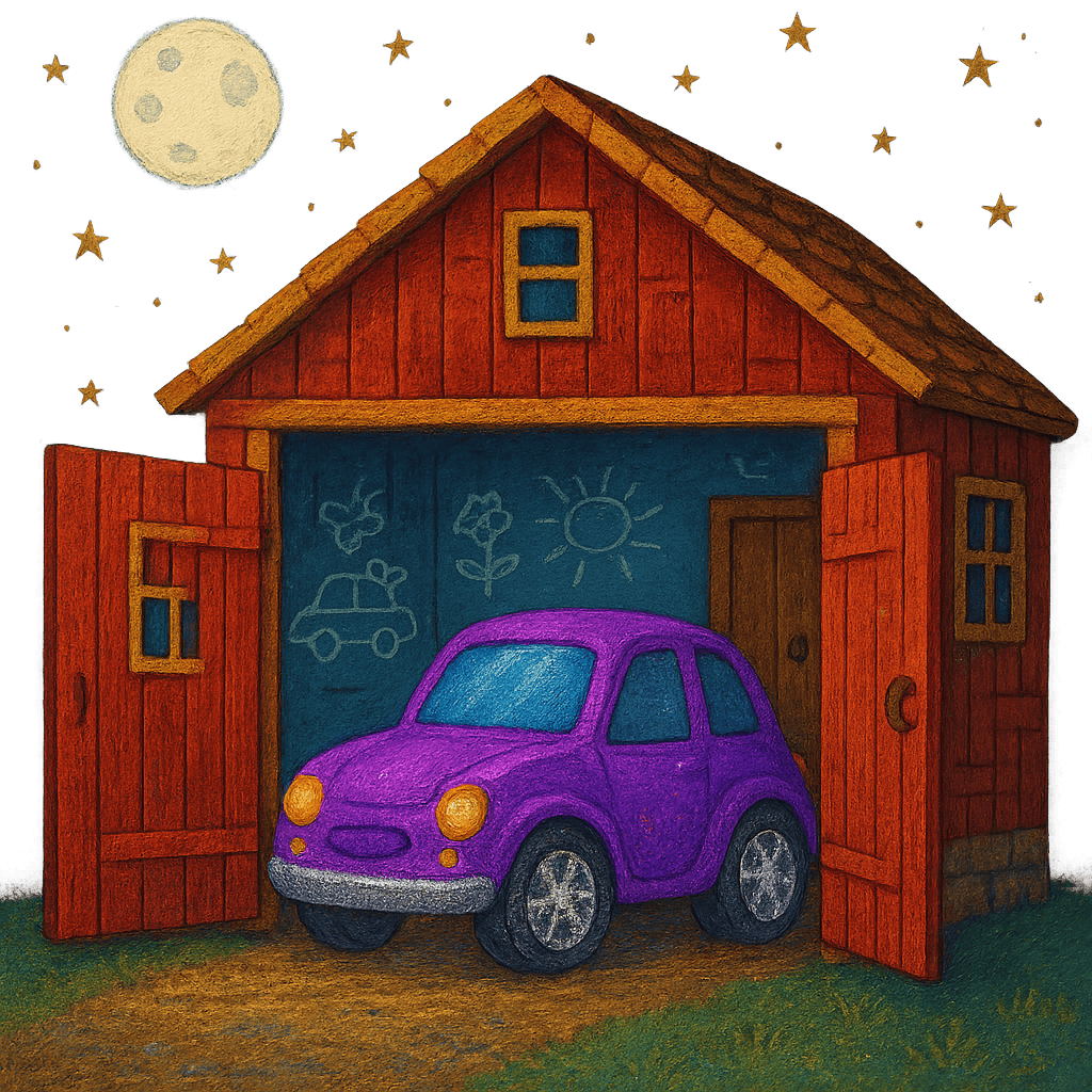 Машинка отдыхает в гараже