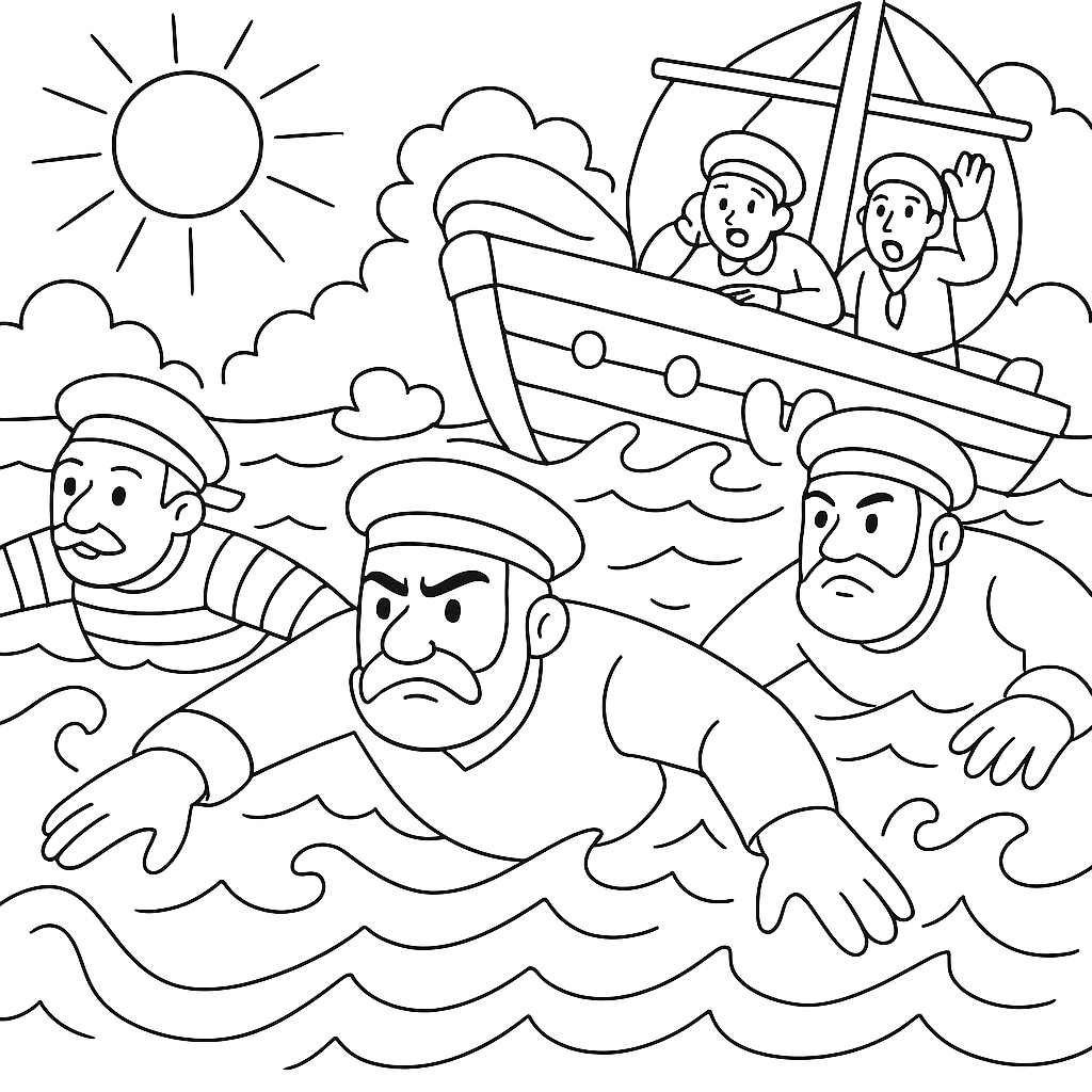 Раскраска по сказке "Прыжок"