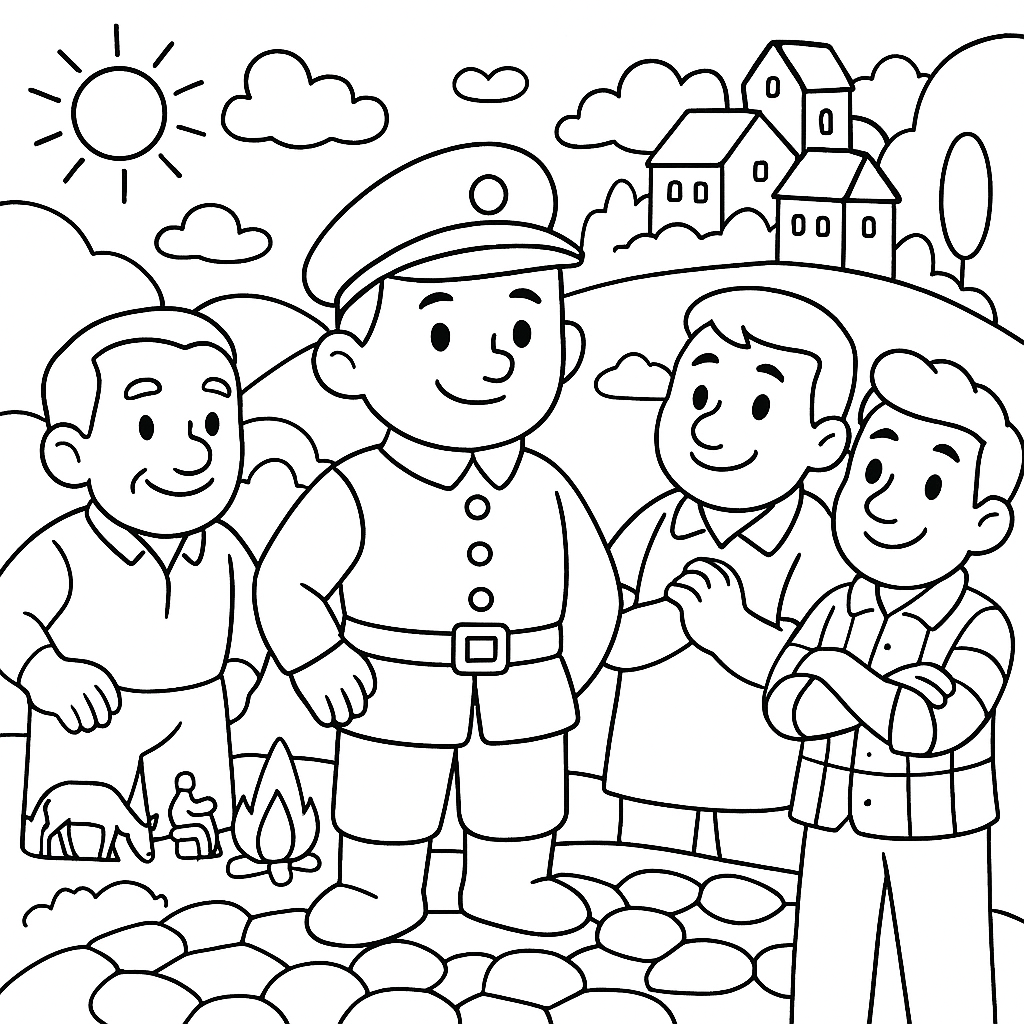 Раскраски: Храбрый мазино и ведьма