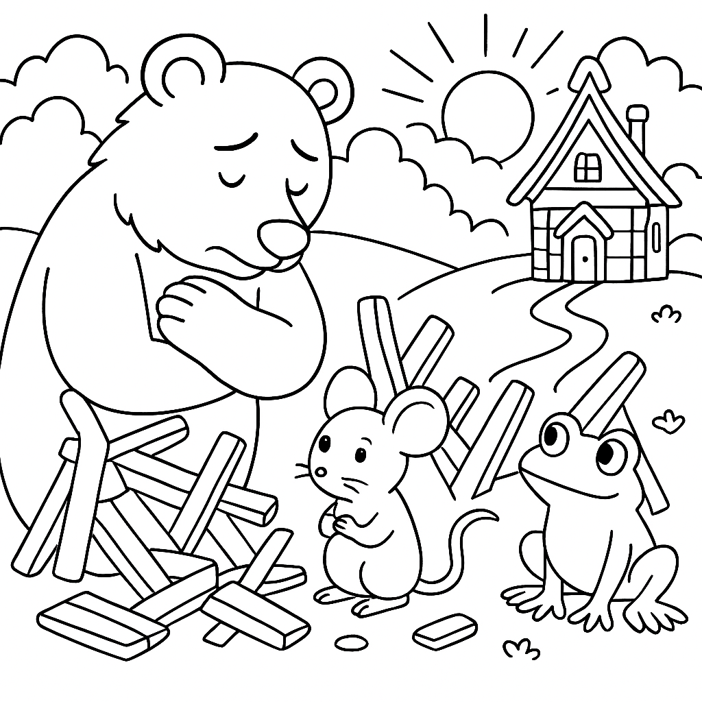 Раскраска по сказке "Терем-теремок"