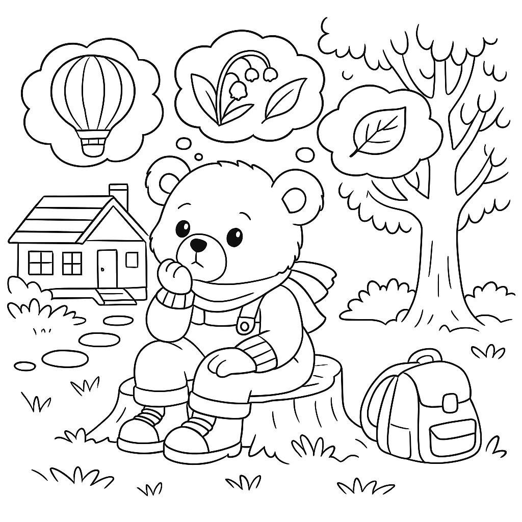 Раскраска по сказке "Про слонёнка и медвежонка"