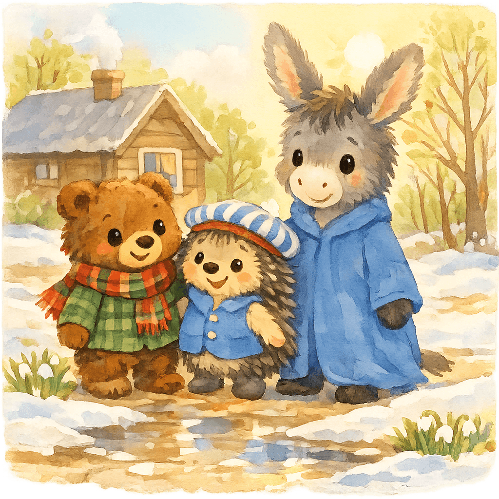 Как ослик, ёжик и медвежонок встретились после долгой зимы