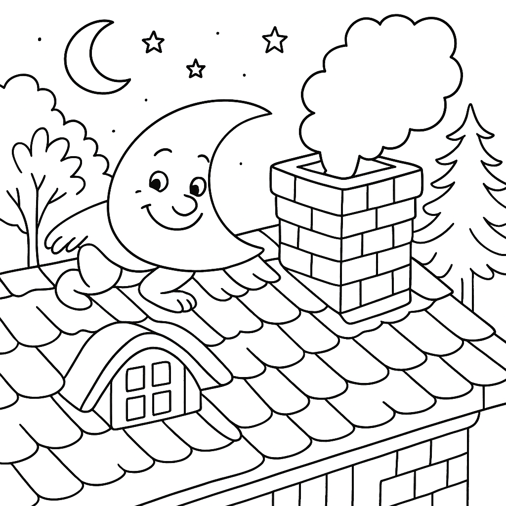 Раскраска по сказке "Месяц и куриное яйцо"