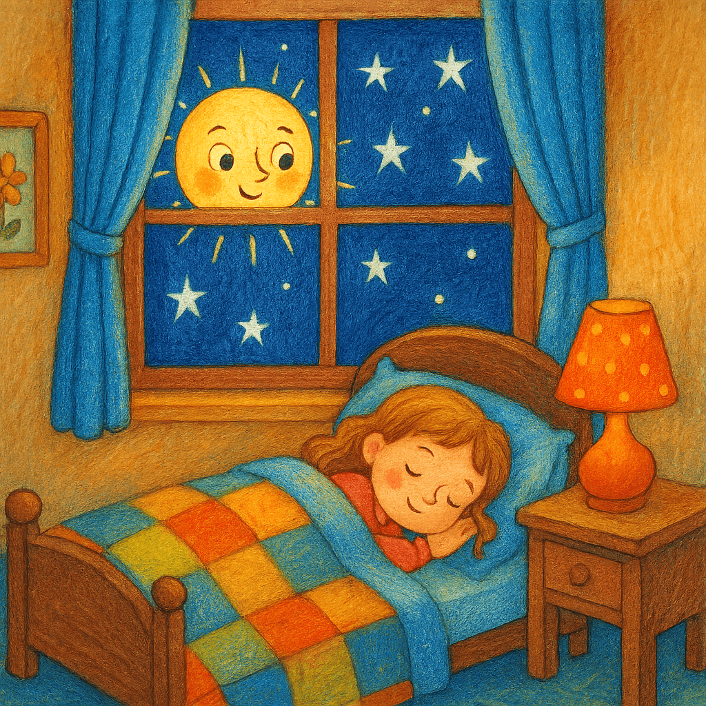 Месяц и звёзды в небе