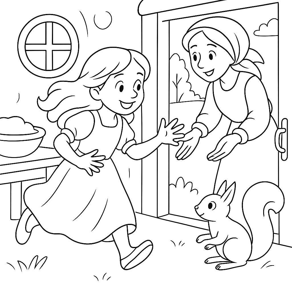 Раскраска по сказке "Три дочери"