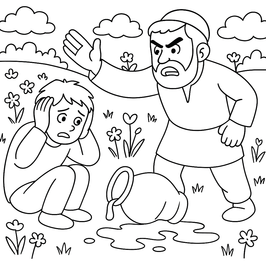 Раскраска по сказке "Два ленивца"