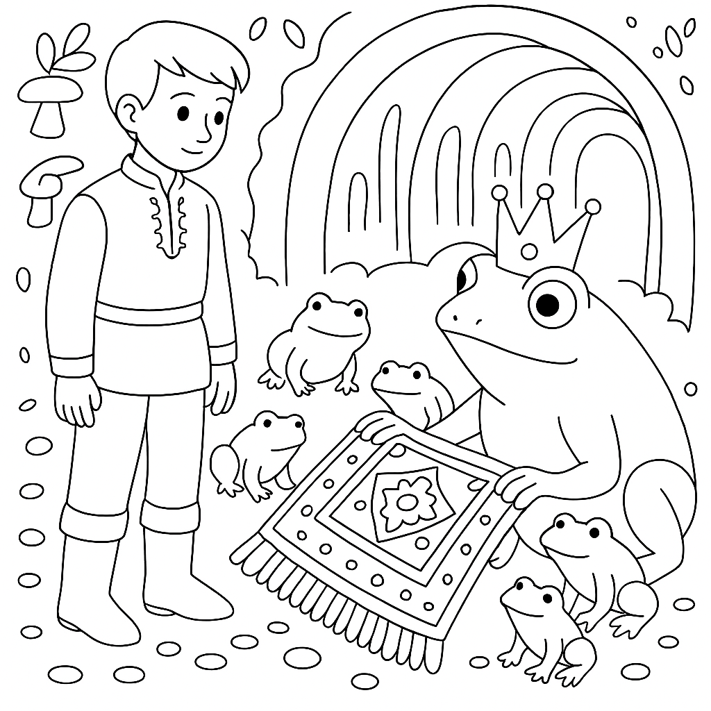 Раскраска по сказке "Жаба-королева"