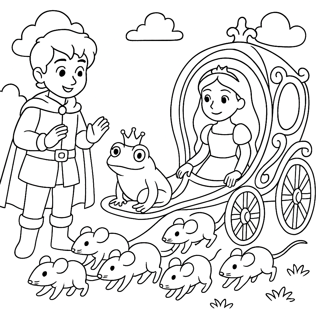 Раскраска по сказке "Жаба-королева"