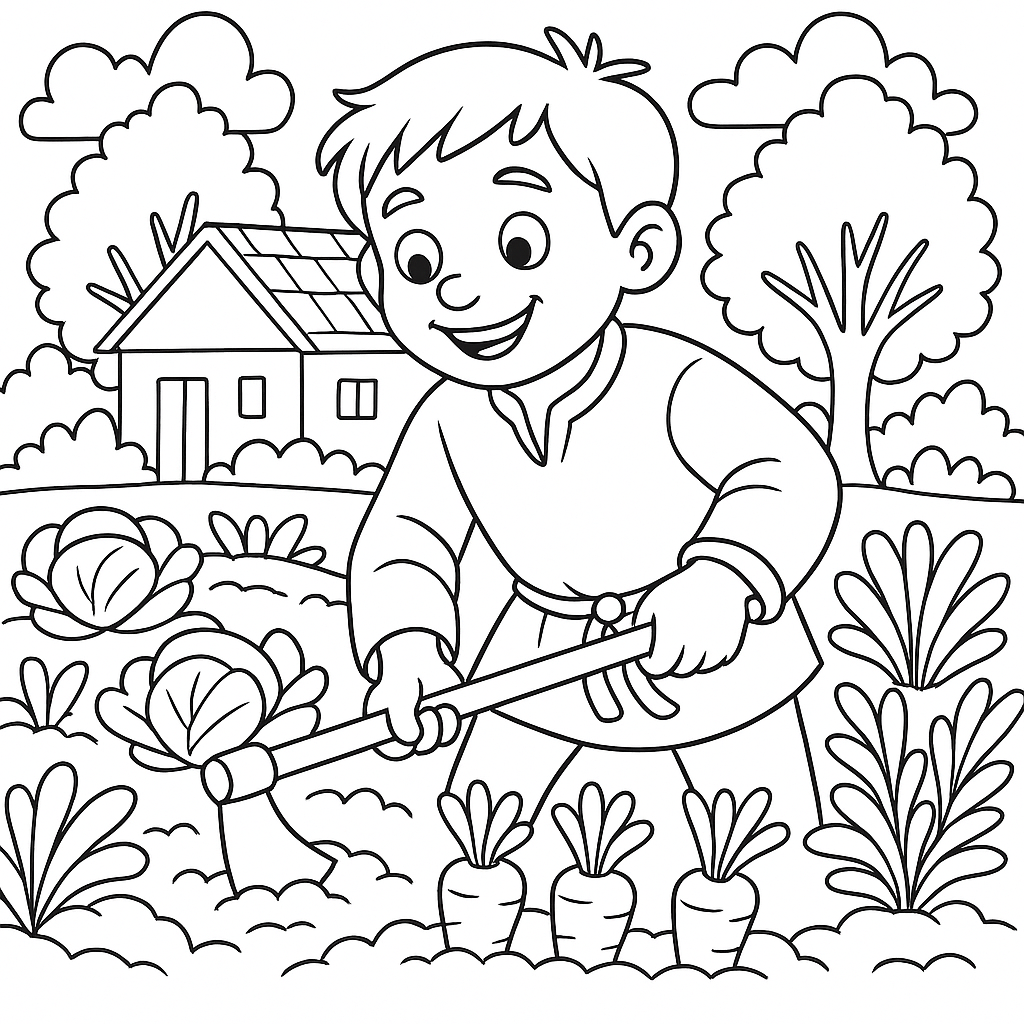 Раскраска по сказке "Два ленивца"