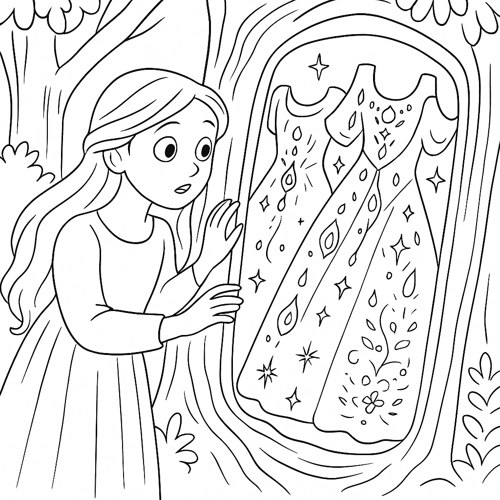 Раскраска по сказке "Лесная старуха"