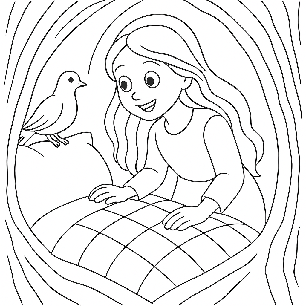 Раскраска по сказке "Лесная старуха"