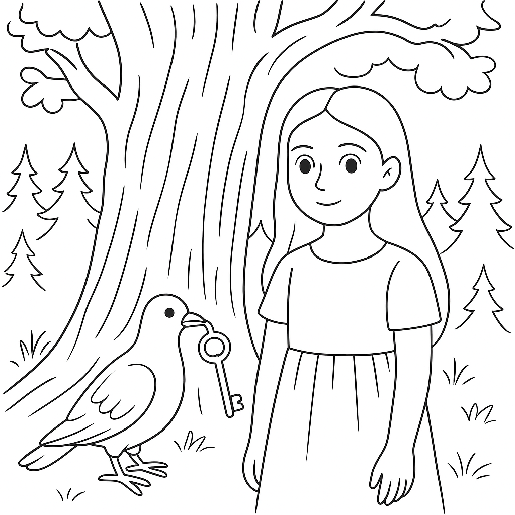 Раскраска по сказке "Лесная старуха"