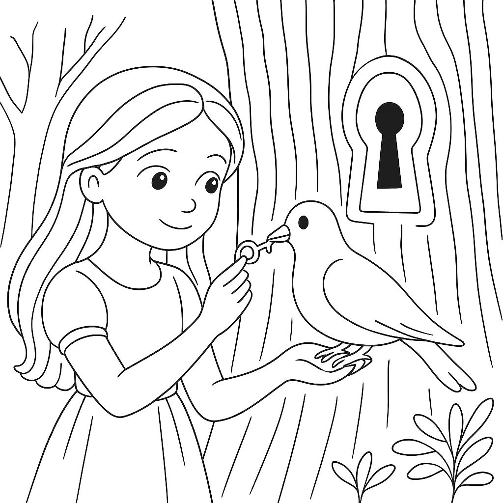 Раскраска по сказке "Лесная старуха"