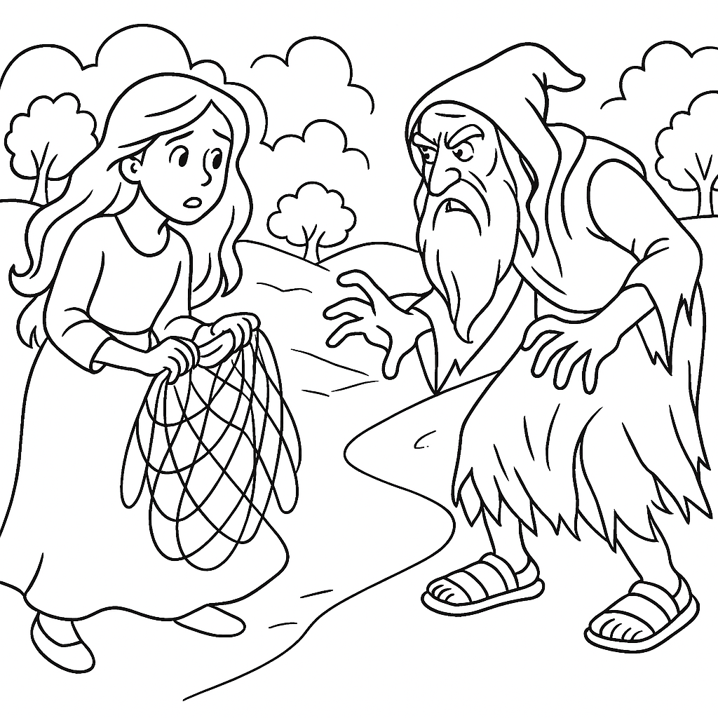 Раскраска по сказке "Красавец водонос"