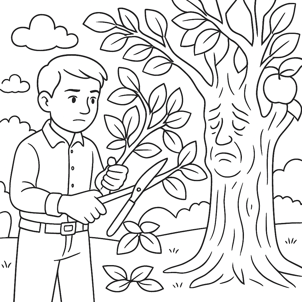 Раскраска по сказке "Щедрое дерево"
