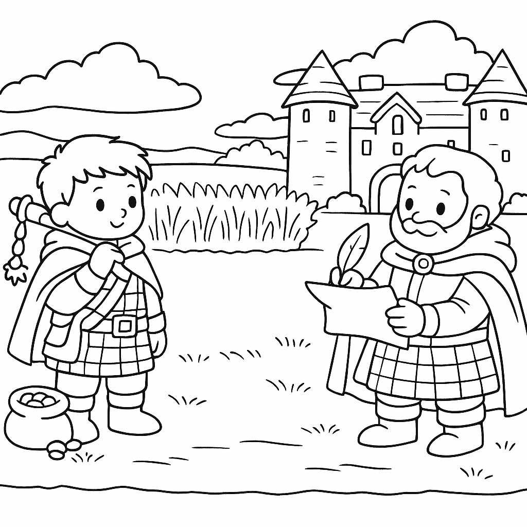 Раскраска по сказке "Семь пшеничных зёрен"