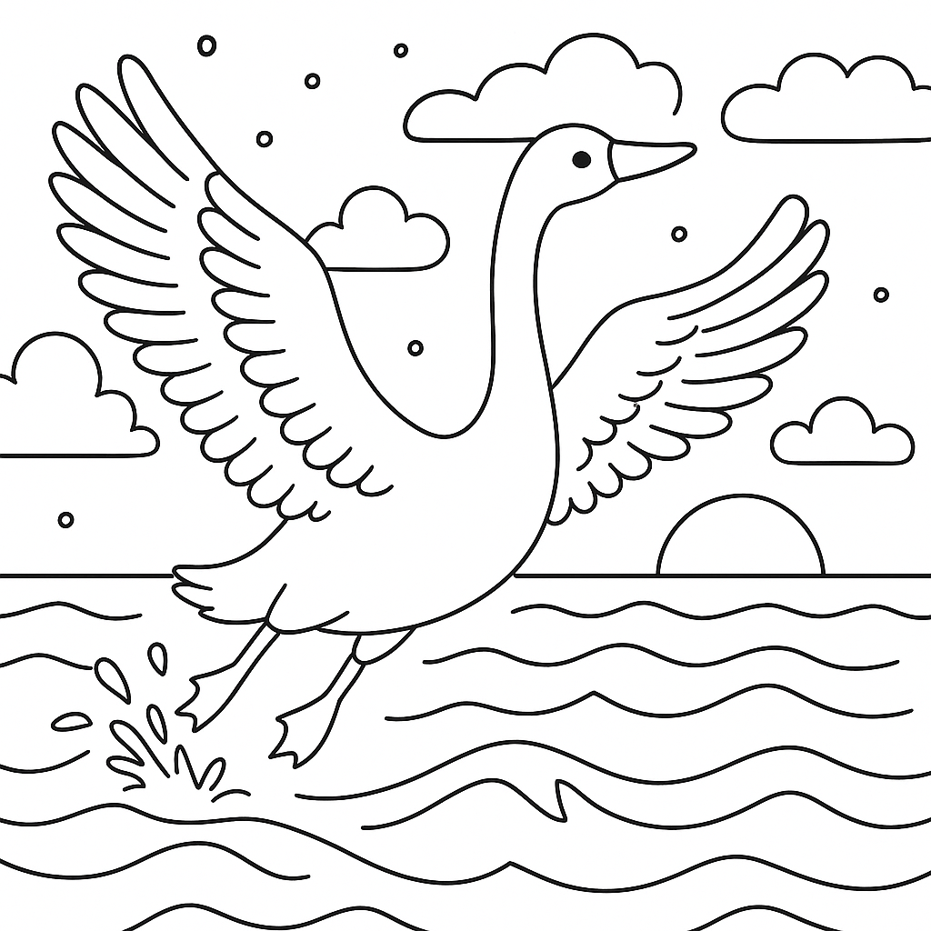 Раскраска по сказке "Лебеди"