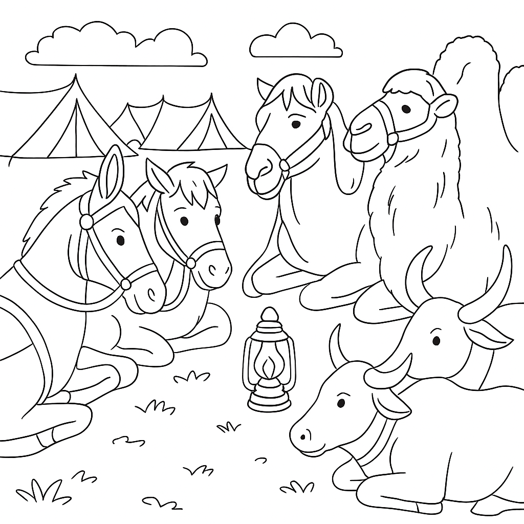 Раскраска по сказке "Слуги её величества"