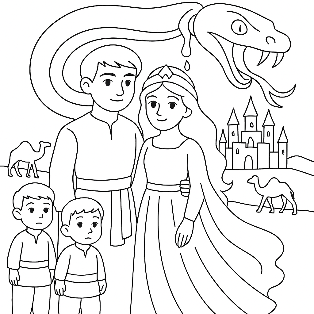 Раскраски: Царица духов и змей