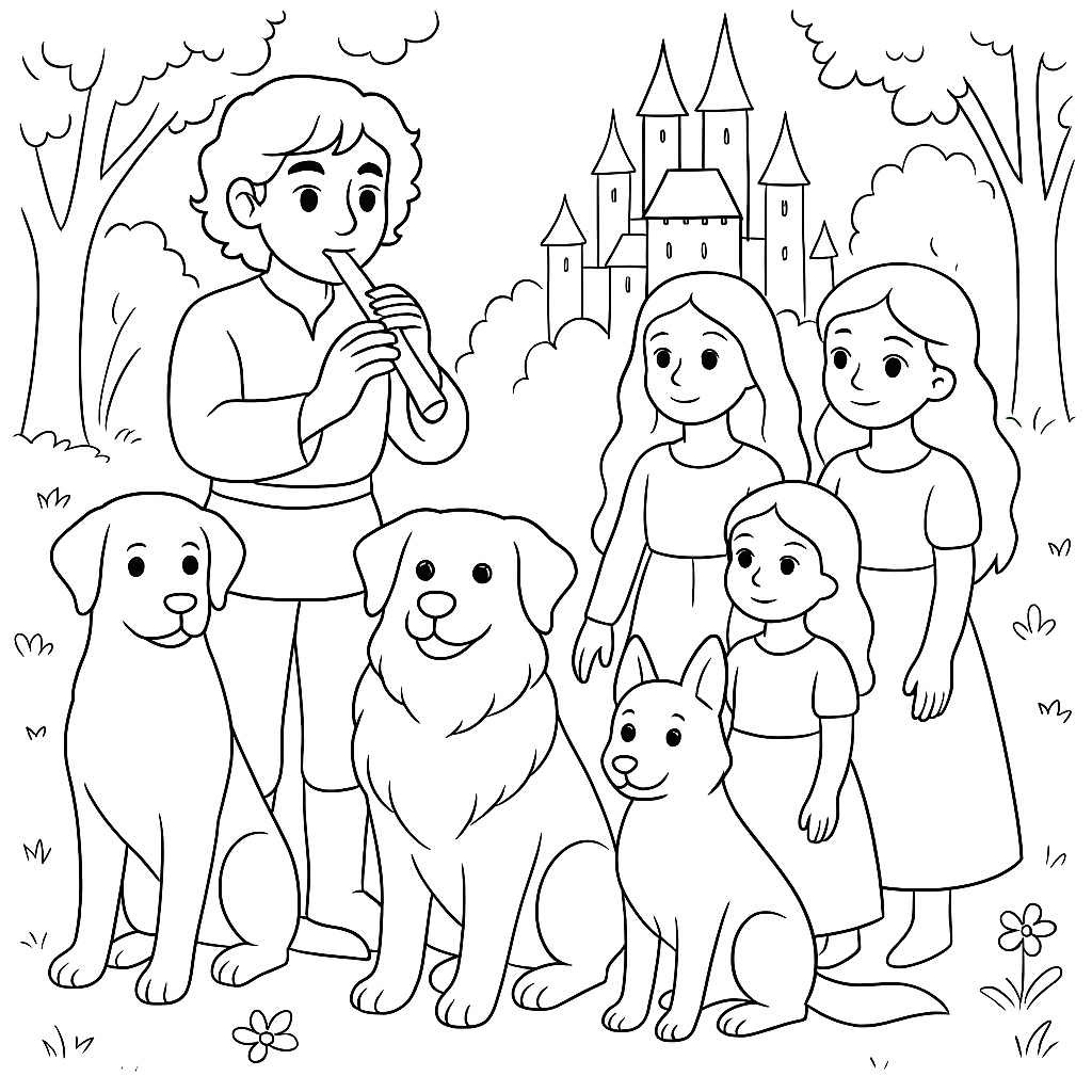 Раскраски: Три собаки