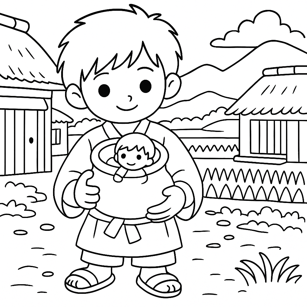 Раскраска по сказке "Кувшинный человечек"