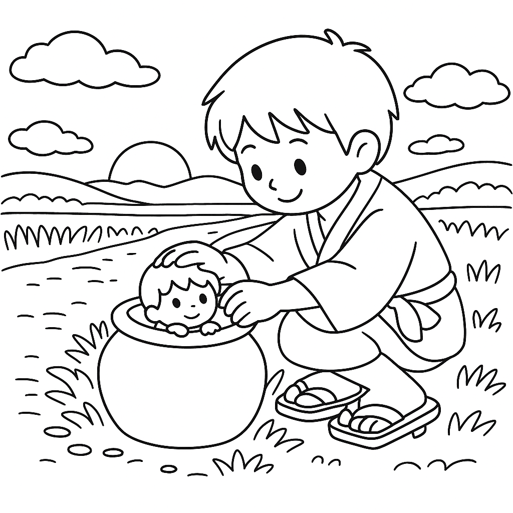 Раскраска по сказке "Кувшинный человечек"