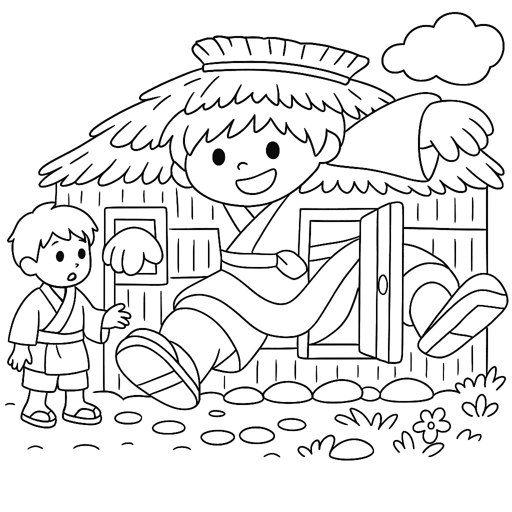 Раскраска по сказке "Кувшинный человечек"