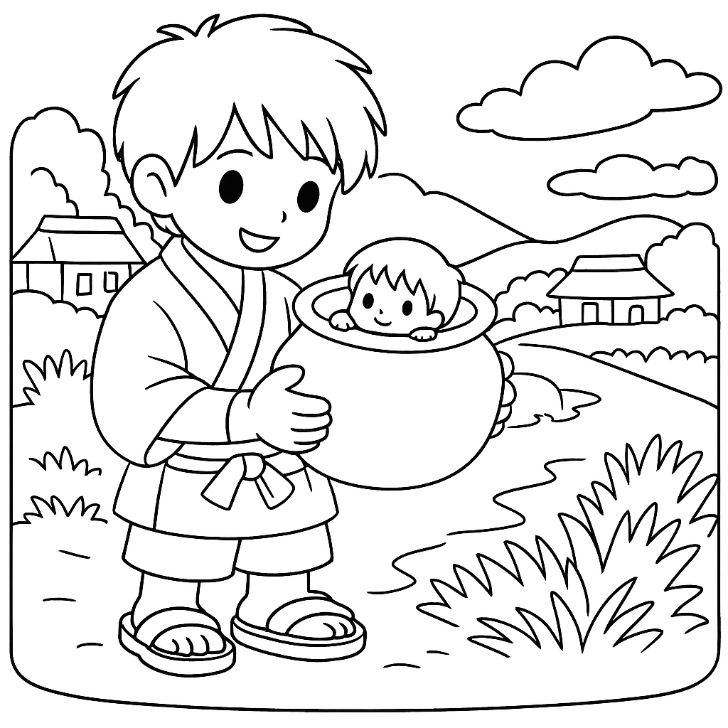 Раскраска по сказке "Кувшинный человечек"