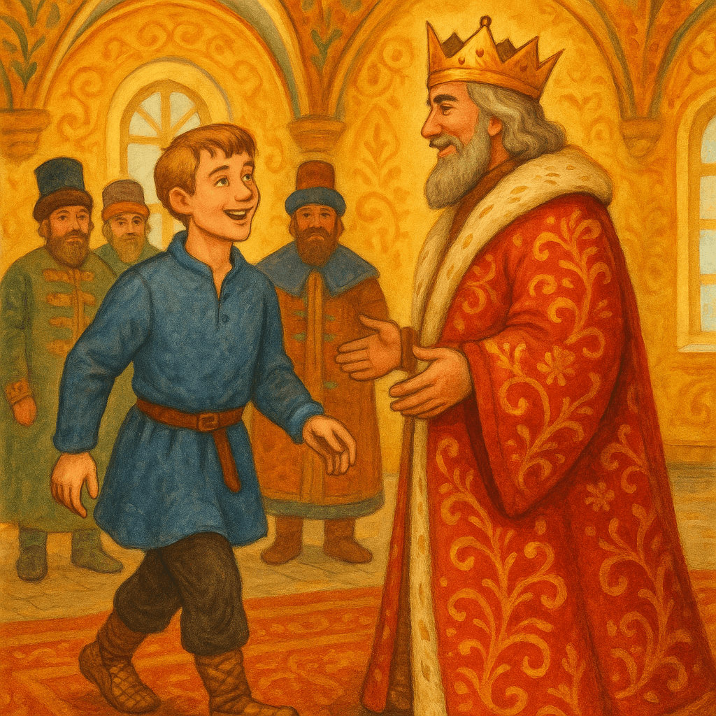 Портной входит в царские палаты и просит напоить-накормить